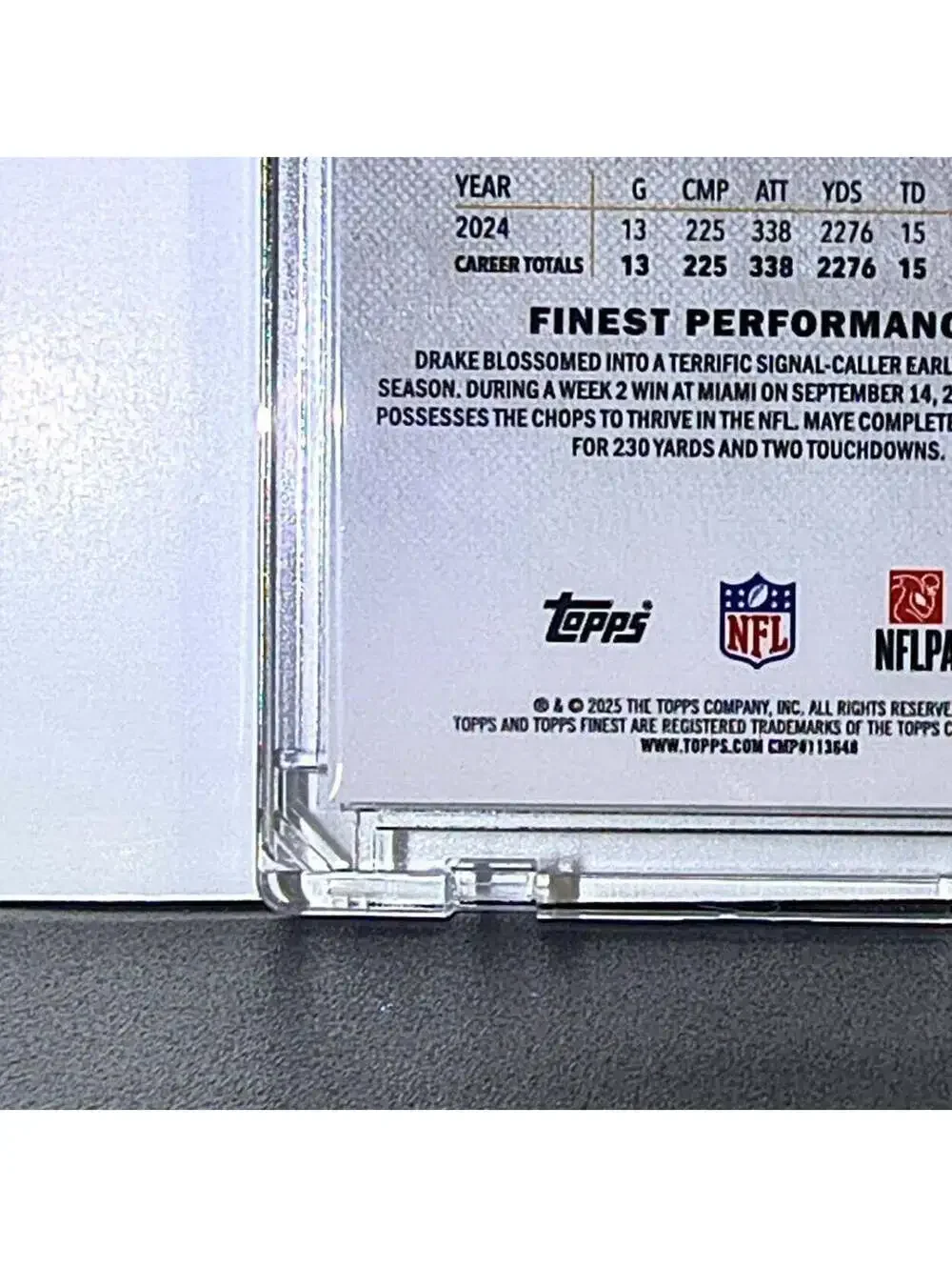 Drake Maye 2025 Topps Finest NFL #62 Football Card New England Patriots